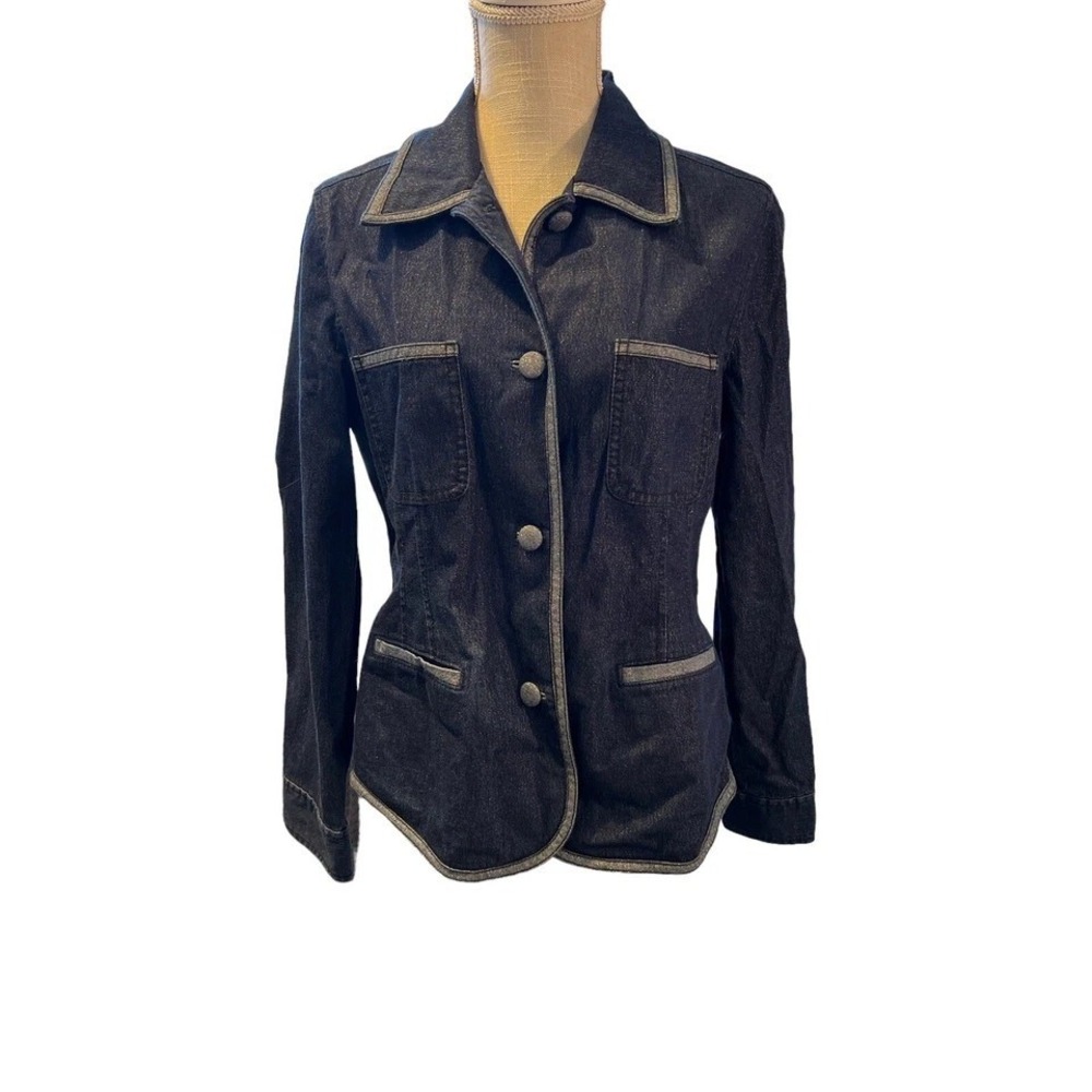 Susan Bristol Size 10 Blue Shimmer 3 Button Denim Jacket